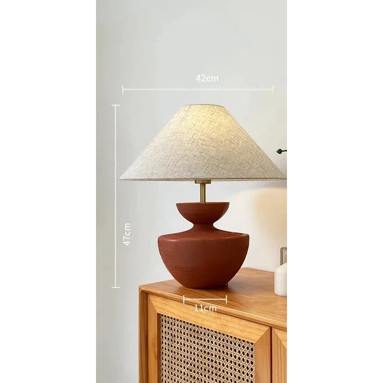 Earth Tones Ceramic Painted Table Lamp | Unique Lighting