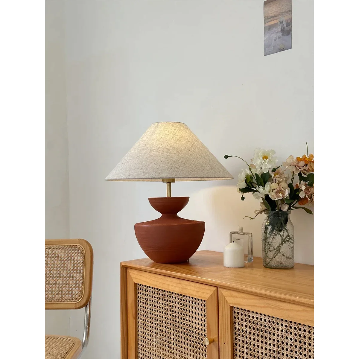 Earth Tones Ceramic Painted Table Lamp | Unique Lighting