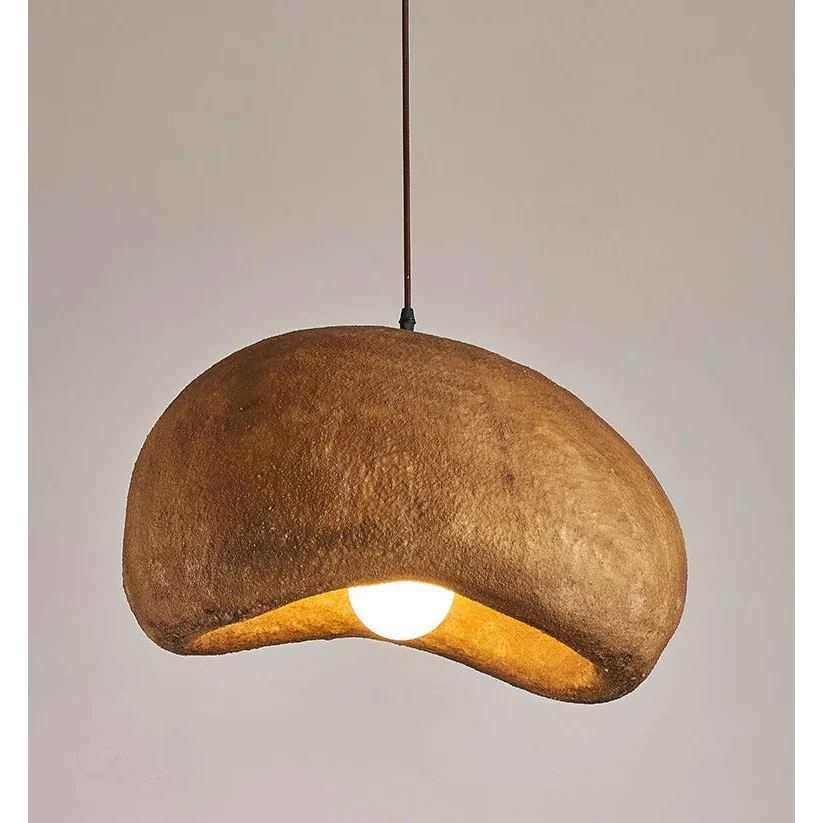 Ceramic Pendant Lighting | Brown Wabi - sabi Lamp | Japanese Hanging | Casalola - Lamps