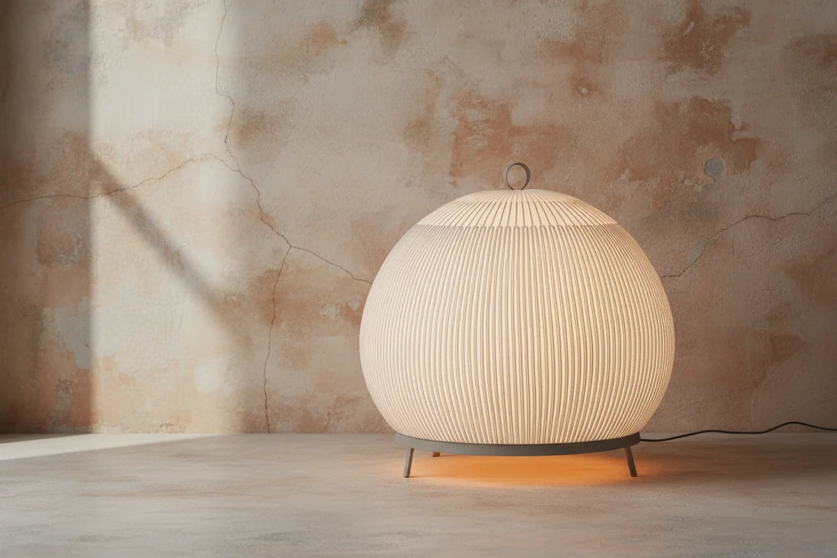 Fabric Table Lamp | Ecru Knitted-textile Modern Scandinavian Living Room & Bedroom Casalolalights Luxury Lamps