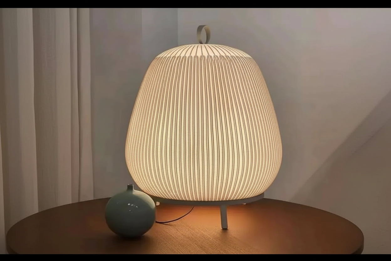 Ecru Knitting Fabric Table Lamp for Living Room Bedroom Restaurants