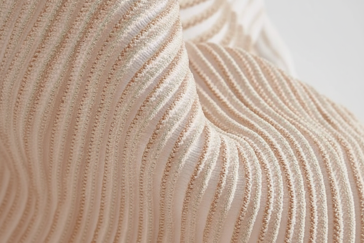 Настольная лампа из ткани для вязания цвета экрю