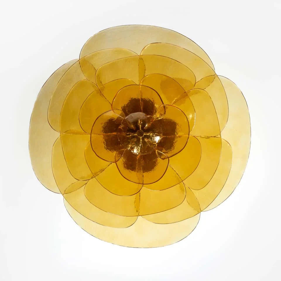 Glass Petal Chandelier | Art Deco Sculptural & Gold Iron Modern Dining Room Living Casalolalights Luxury Lamps