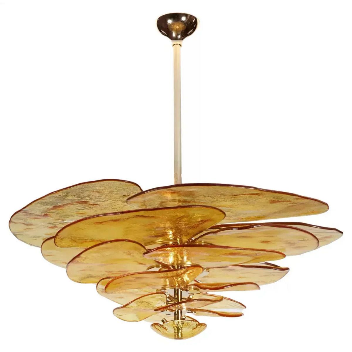 Glass Petal Chandelier | Art Deco Sculptural & Gold Iron Modern Dining Room Living Casalolalights Luxury Lamps
