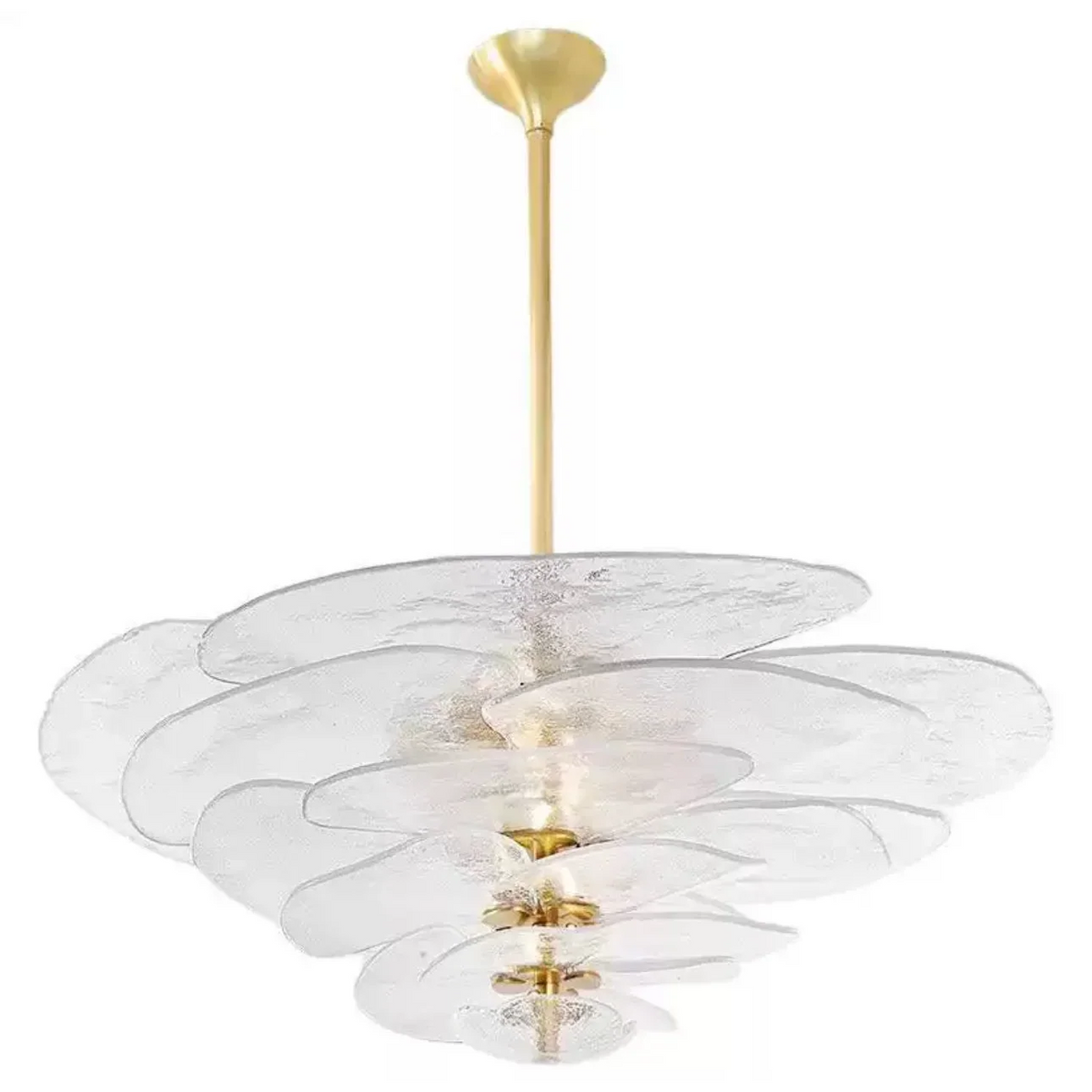 Glass Petal Chandelier | Art Deco Sculptural & Gold Iron Modern Dining Room Living Casalolalights Luxury Lamps