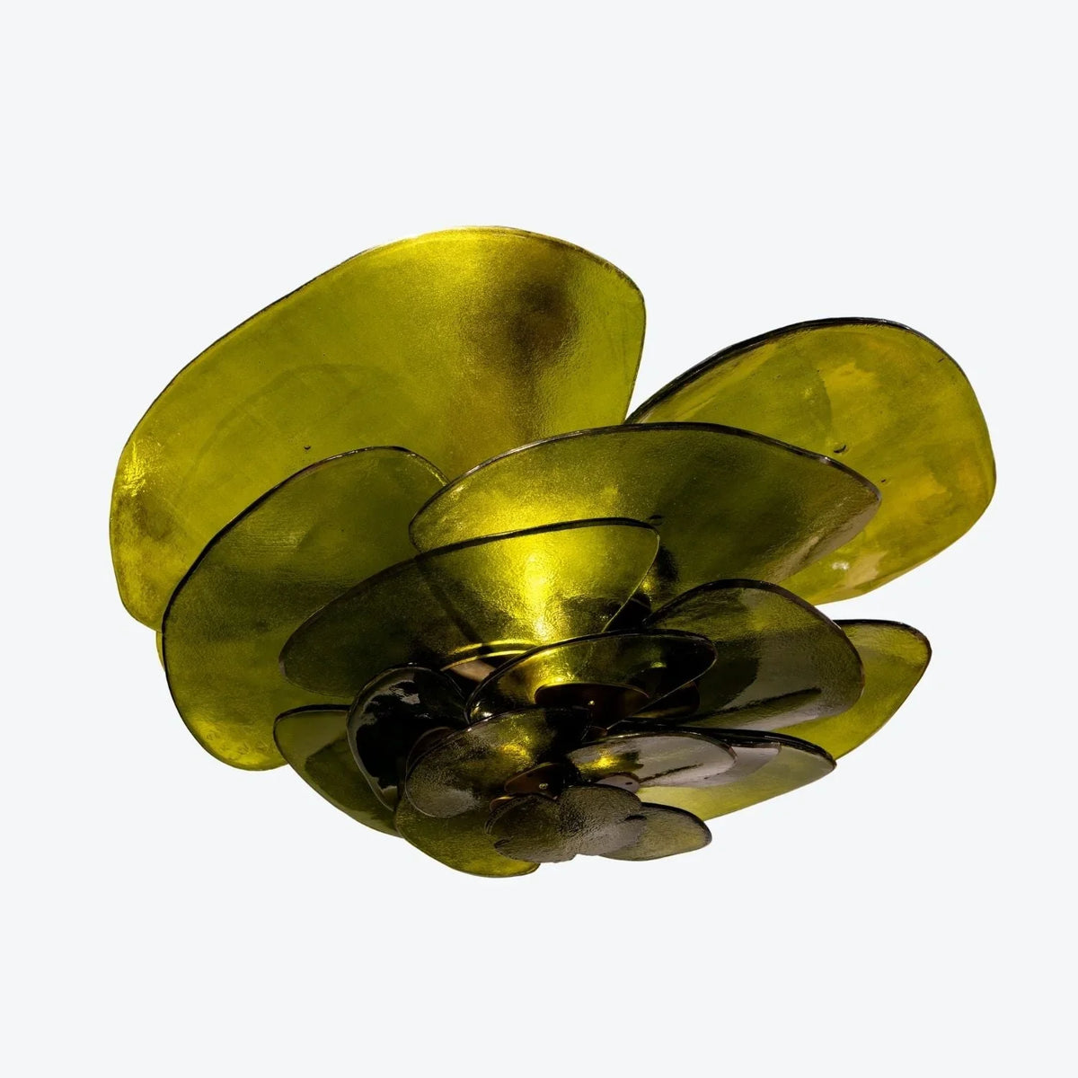 Glass Petal Chandelier | Art Deco Sculptural & Gold Iron Modern Dining Room Living Casalolalights Luxury Lamps