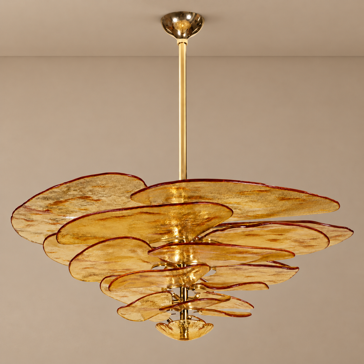Gold Chandelier - Fiore Amber Petals Casalola Lights Luxury Lamps for Interior Designers
