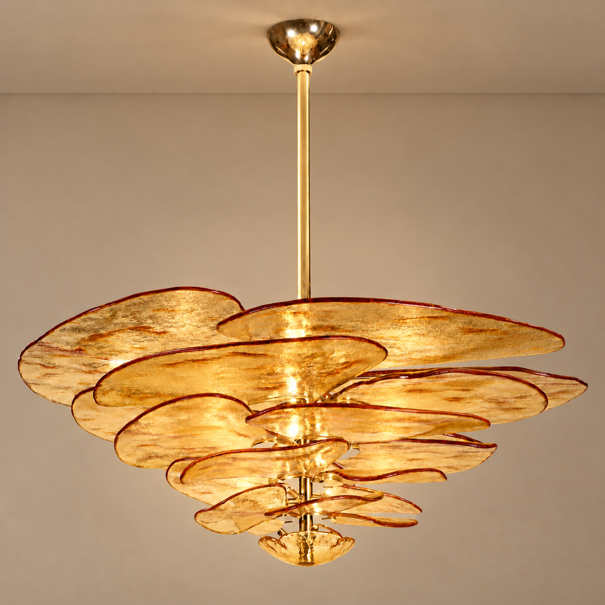 Gold Chandelier - Fiore Amber Petals Casalola Lights Luxury Lamps for Interior Designers