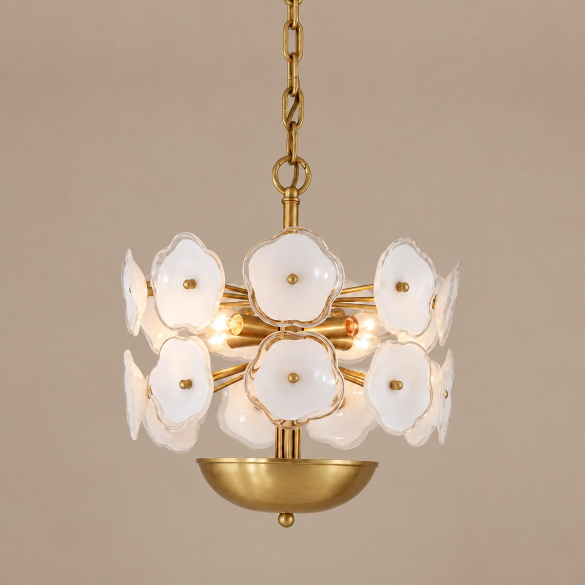 Flower Chandelier - White Glass Blooms Casalola Lights Luxury Lamps for Interior Designers