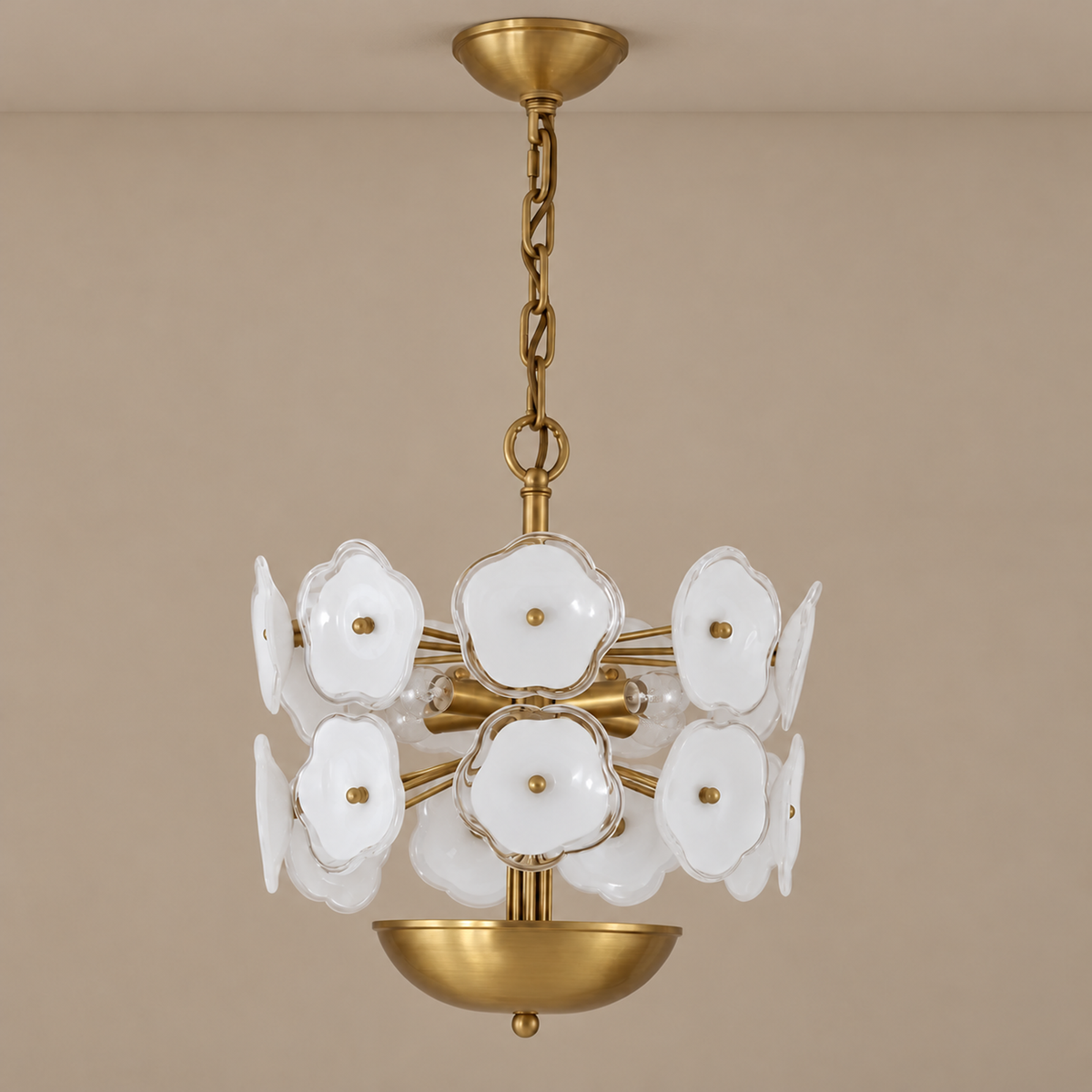 Flower Chandelier - White Glass Blooms Casalola Lights Luxury Lamps for Interior Designers