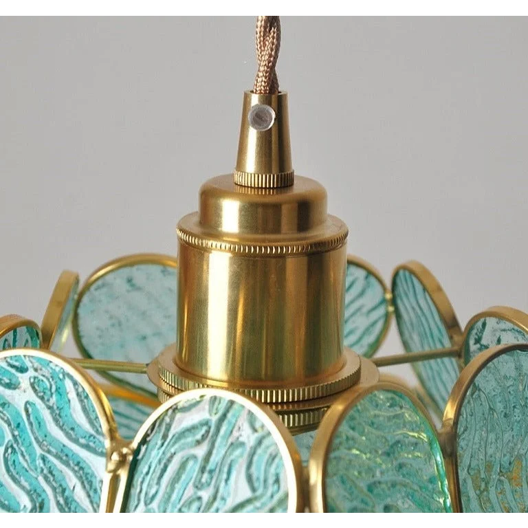 Colorful Glass Pendant Lamp | Round Flower Hanging Lights for Living Room Kitchen Dining