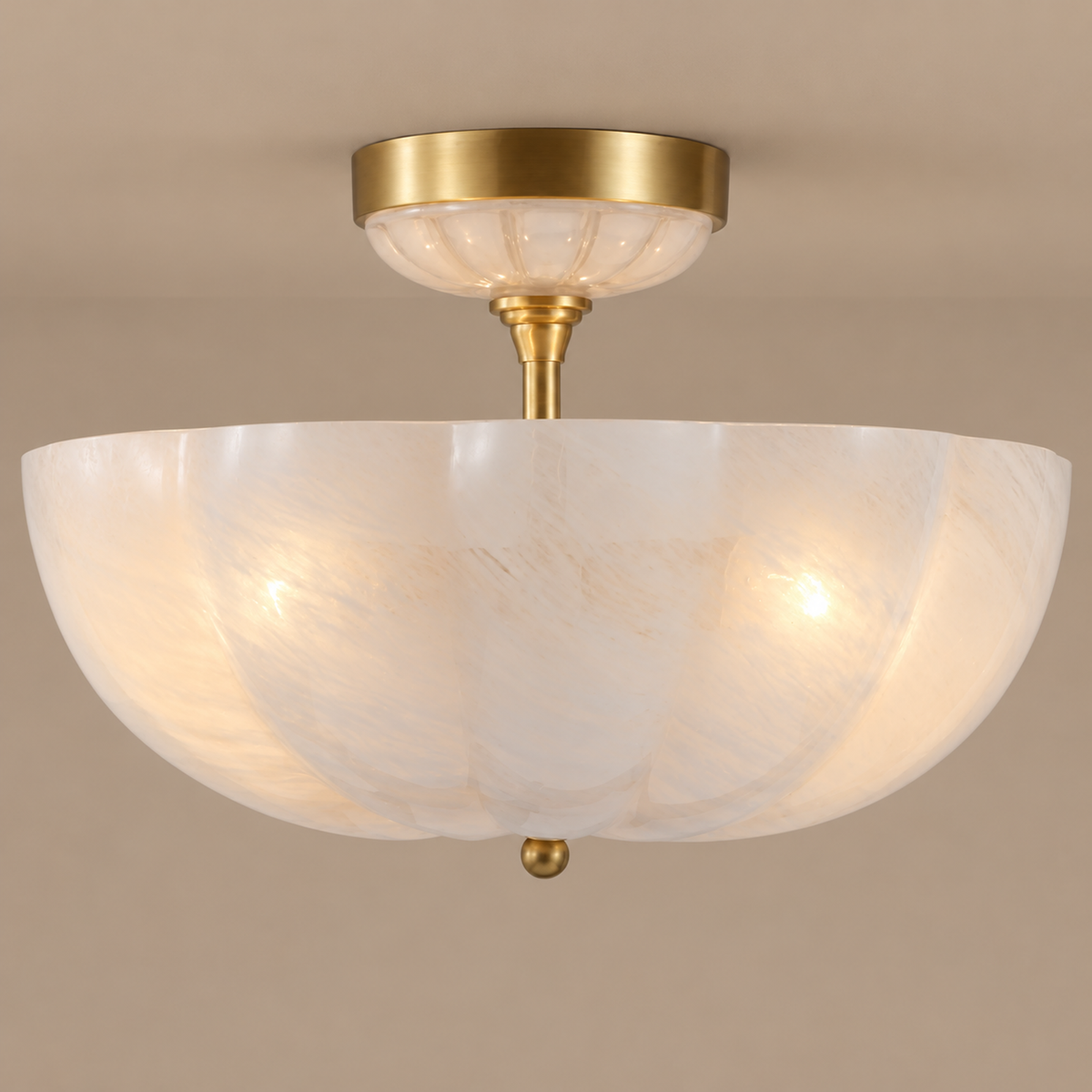 Semi Flush Mount Ceiling Light - Frosted Bowl Casalola Lights Luxury Lamps for Interior Designers