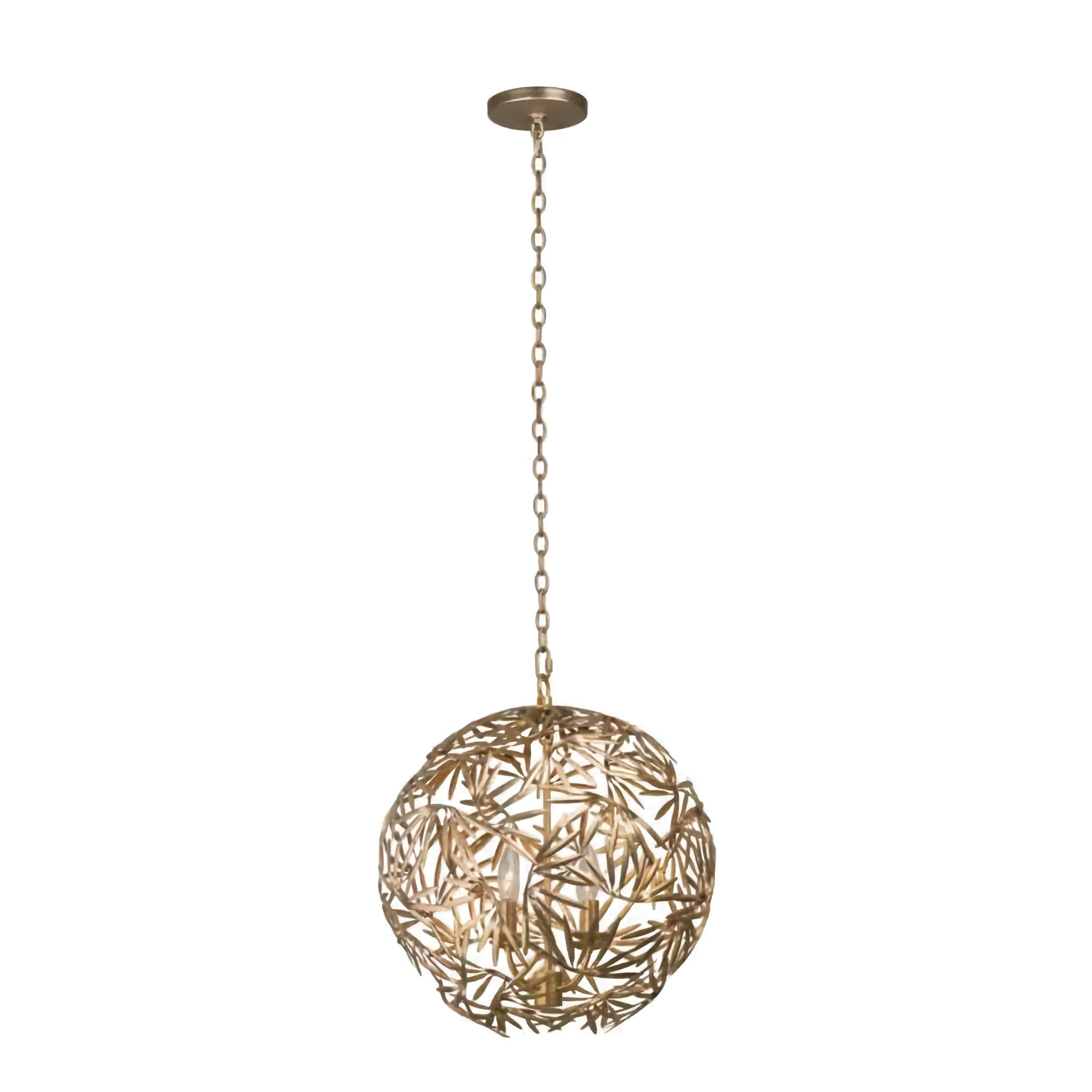 Jardin Gold Sculptural Globe Pendant Light | Artisan Sphere Fixture for Dining & Foyer Installations