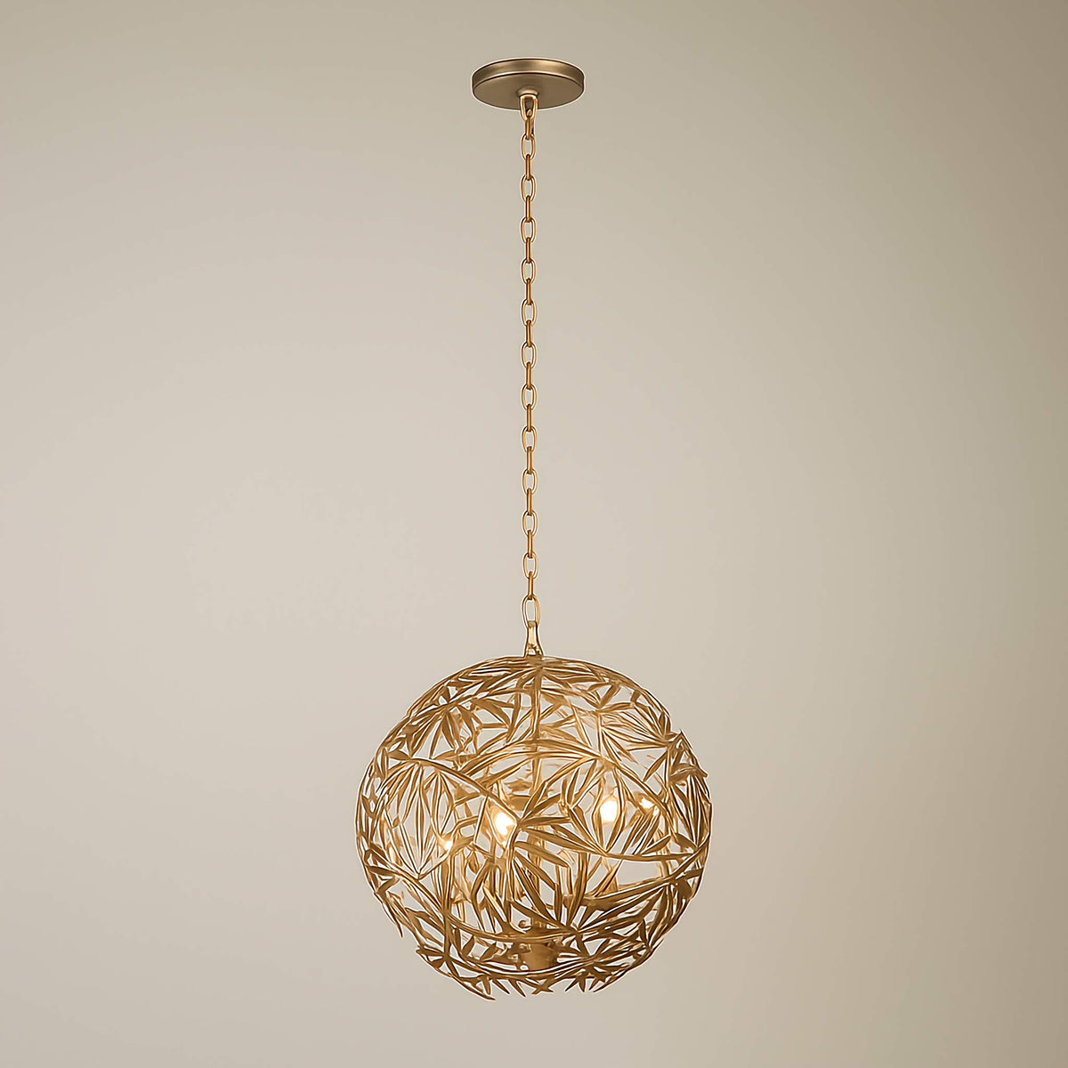 Gold Globe Pendant Light | Openwork Foliage Sphere Modern Eclectic Dining & Foyer Casalolalights Luxury Lamps