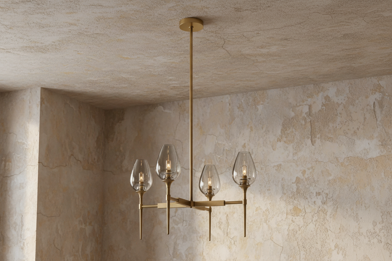 Modern Copper Chandelier with Clear Glass Shades – 3 Sizes Available Casalolalights Luxury Lamps for Interior Designers