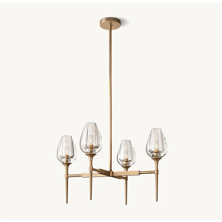 Modern Candle Brass Chandelier | Arm for Dining Room Kitchen Living | Lighting Luxury Villas