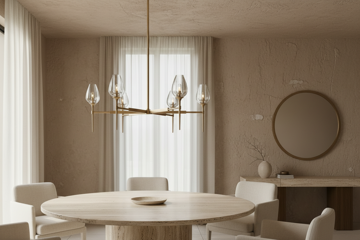 Modern Copper Chandelier with Clear Glass Shades – 3 Sizes Available Casalolalights Luxury Lamps for Interior Designers