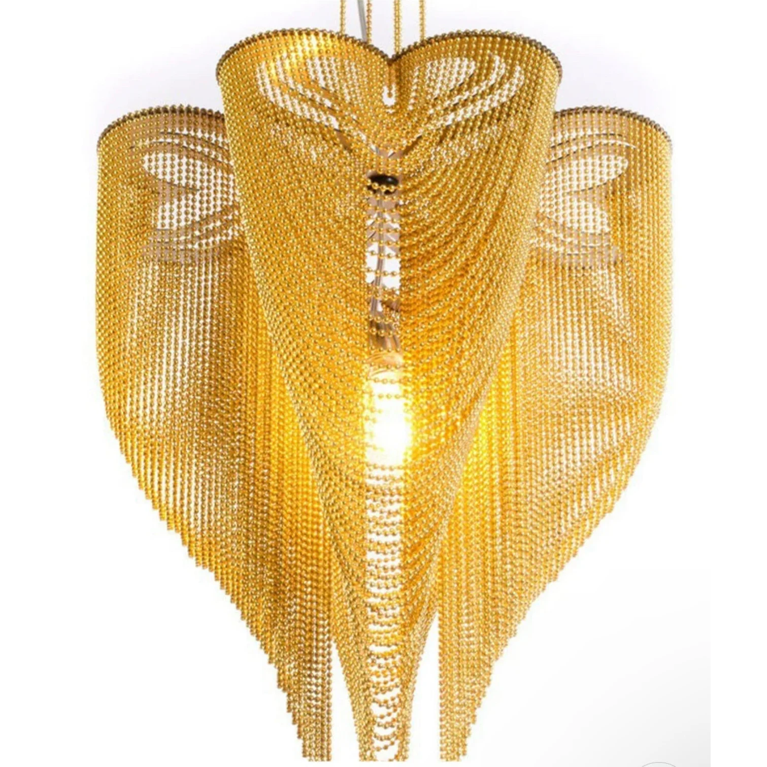 Gold Bead Chandelier – Avant Garde Designer Pendant Light