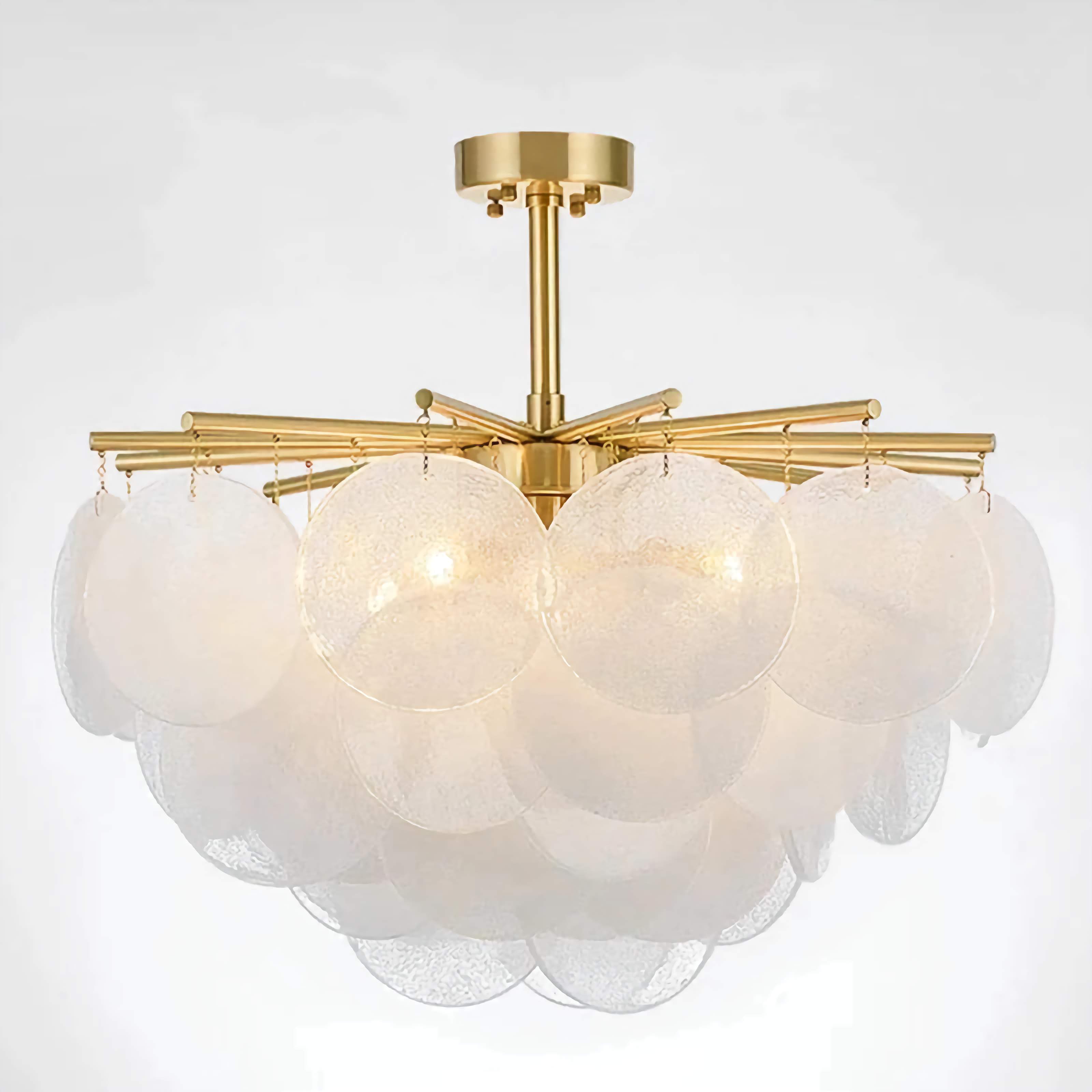 Crystal Ceiling Light Fixture | Semi-flush Mounted Gold 4/6/8 Lights | Casalola