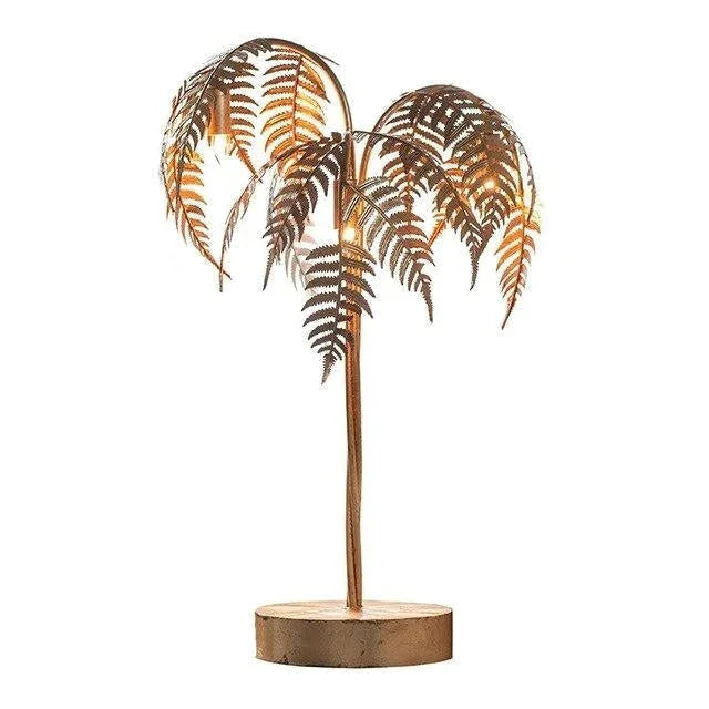 Gold Palm Tree Table Lamp – Hollywood Regency and Art Deco Tropical Glam Lighting