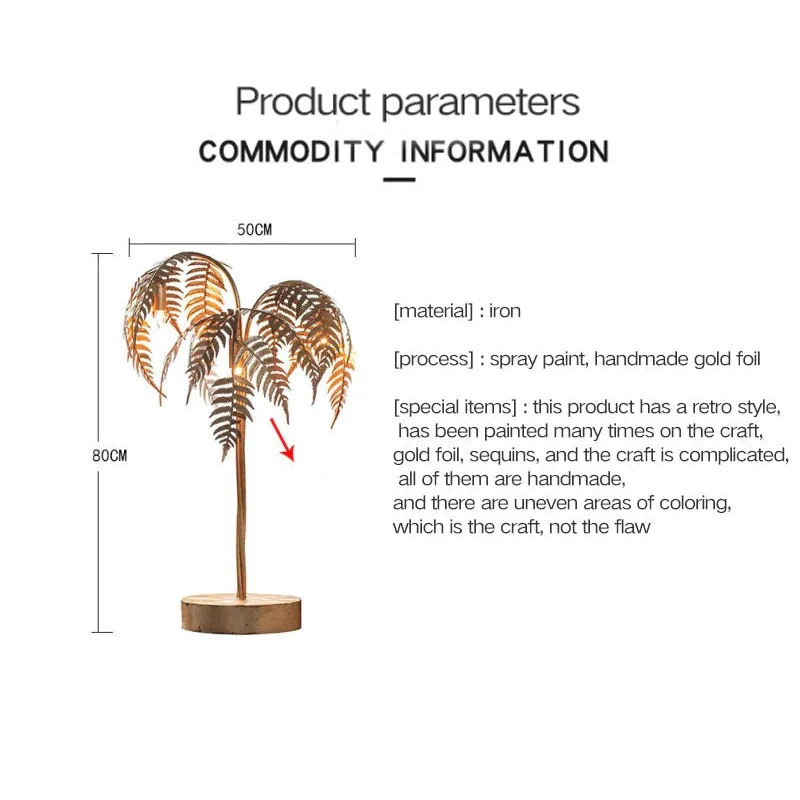 Gold Palm Tree Table Lamp – Hollywood Regency and Art Deco Tropical Glam Lighting