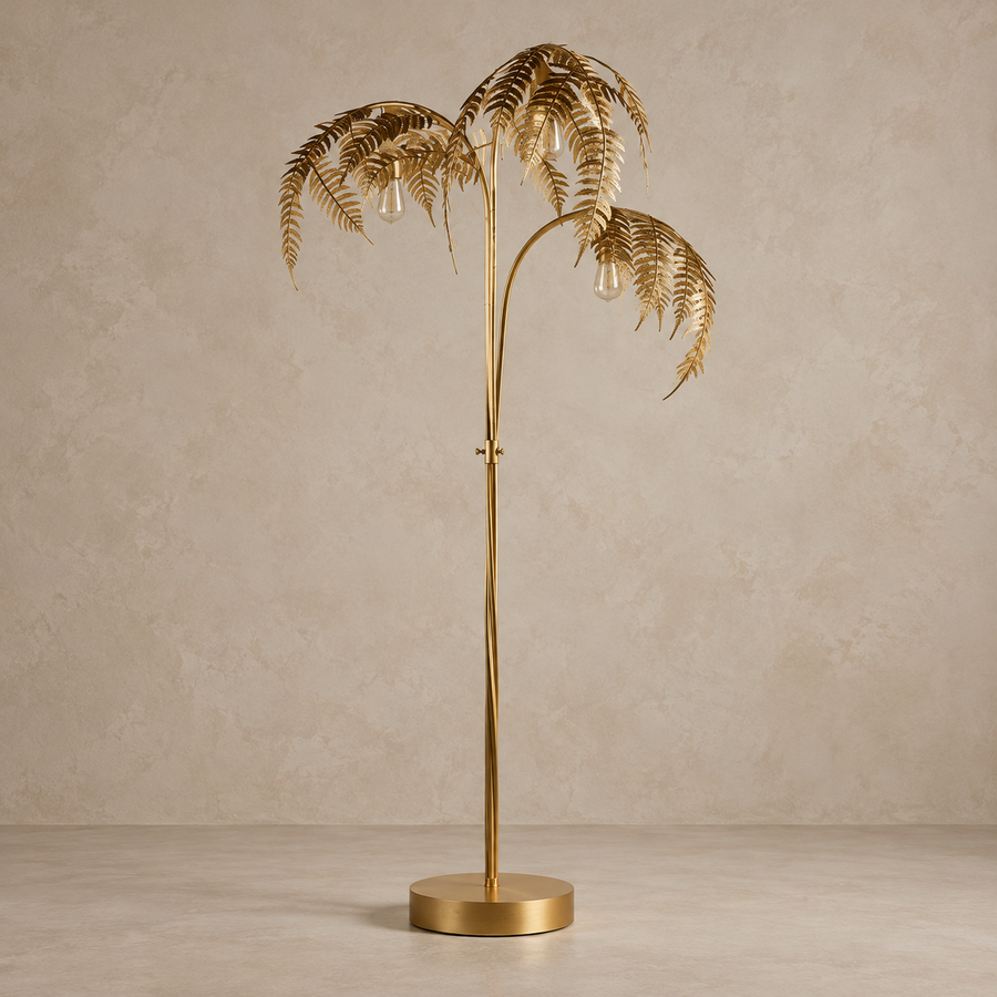 Golden Palm Tree Floor Lamp