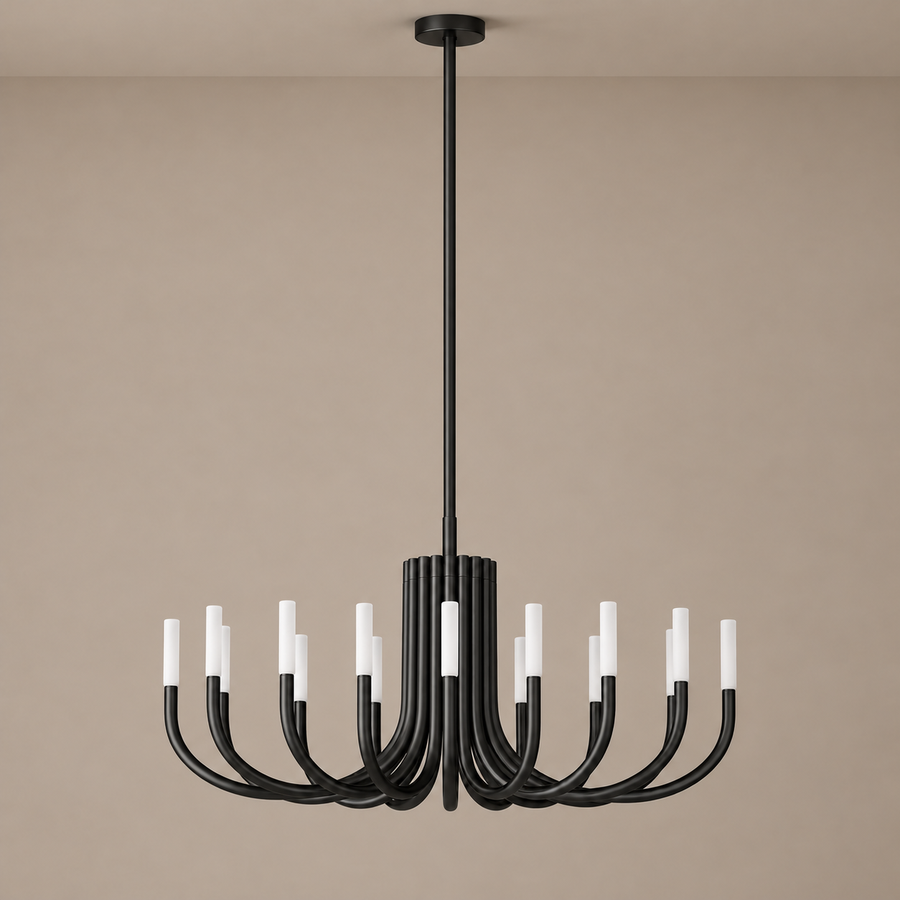 Grand Black Candelabra Chandelier