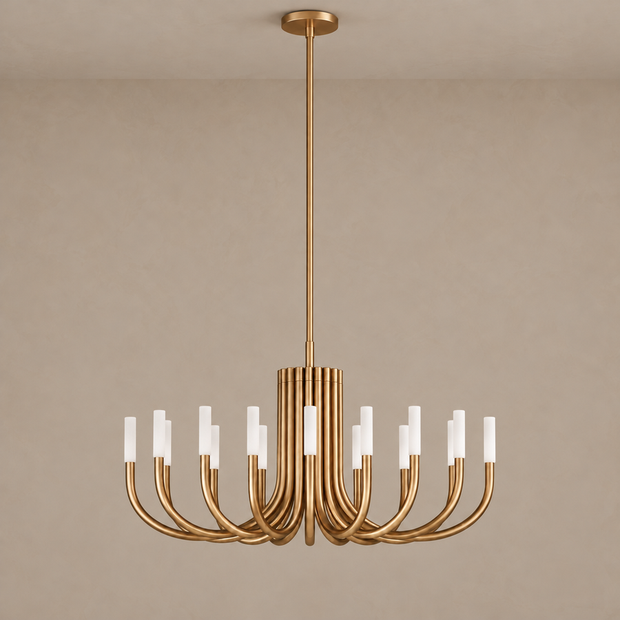 Grand Brass Candelabra Chandelier