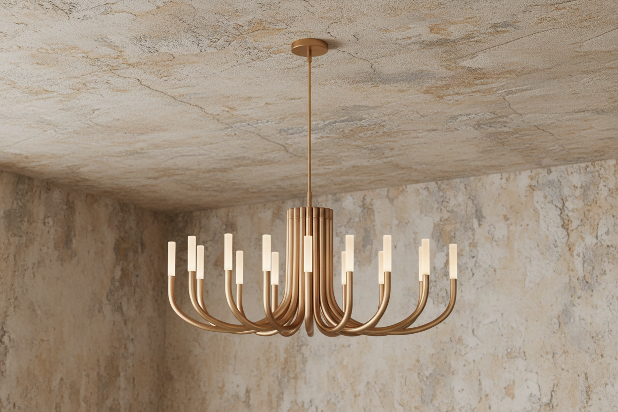 VELKÝ MOSAZNÝ SVÍCENÝ LUSTER | CL0287KL