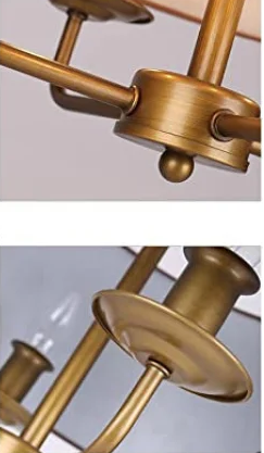 Drum Vintage Chandelier Green Fabric for Living Room