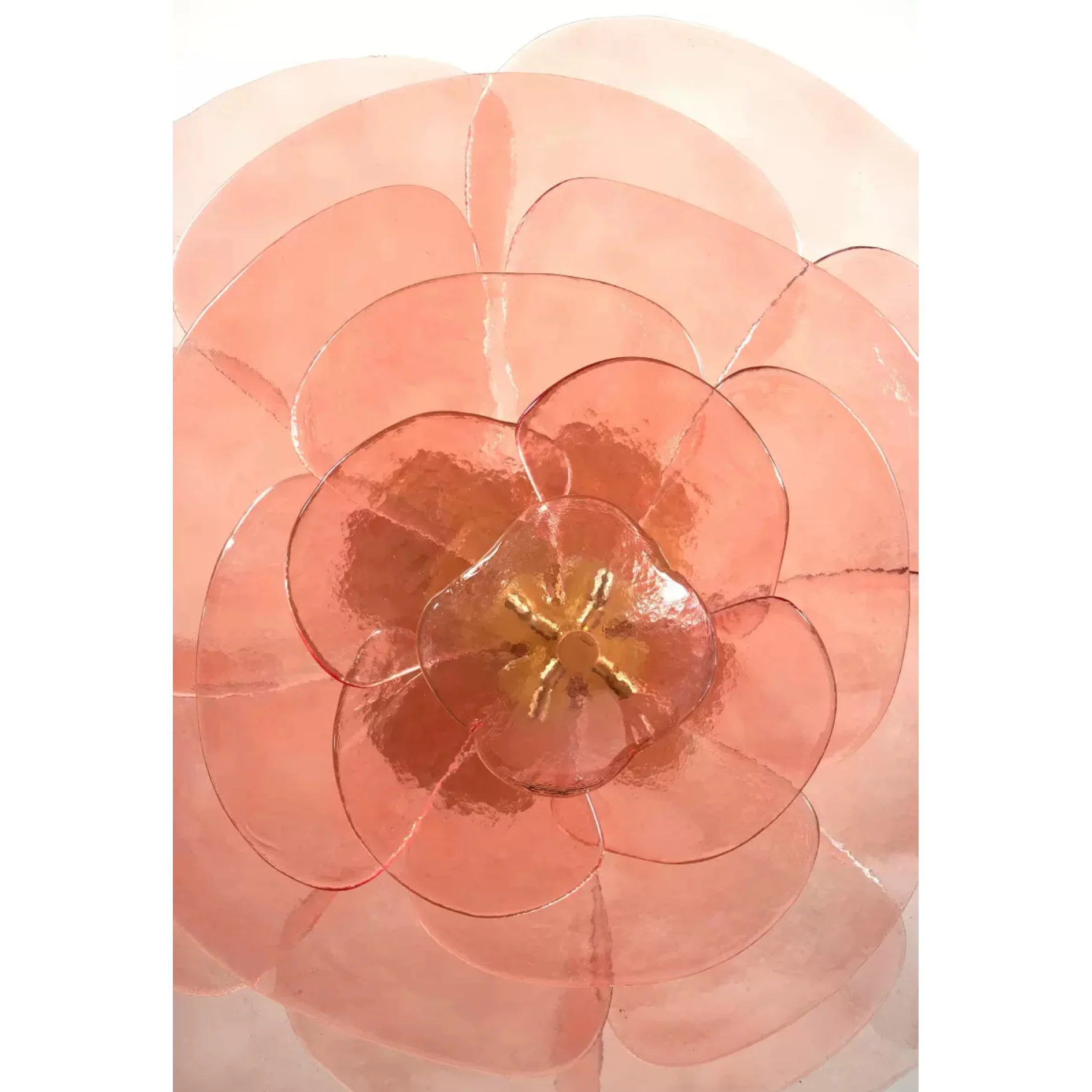 Fiore Green Glass Chandelier | Sculptural Floral Art Deco Pendant | Hand Formed Statement Light for Atrium or Gallery