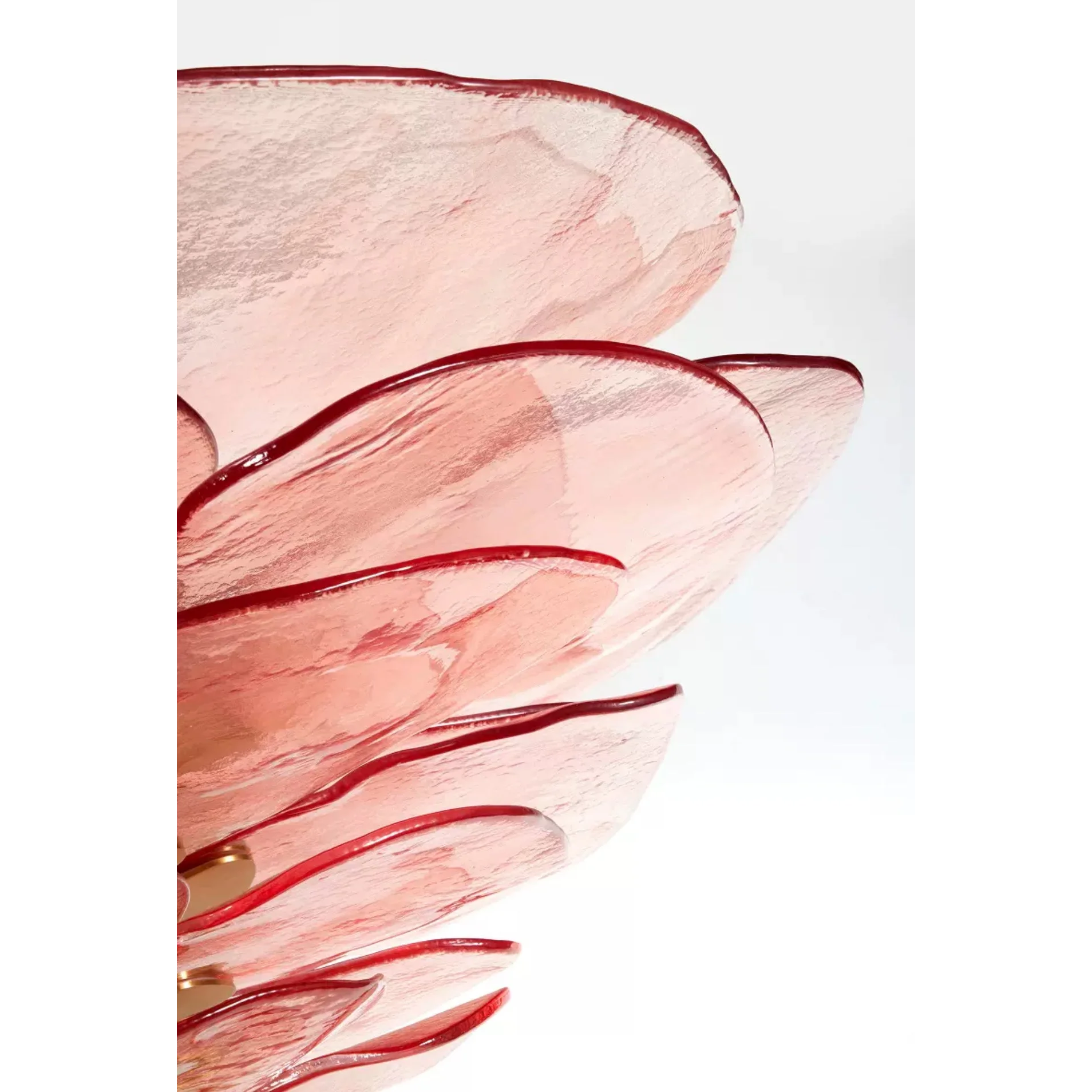 Fiore Green Glass Chandelier | Sculptural Floral Art Deco Pendant | Hand Formed Statement Light for Atrium or Gallery