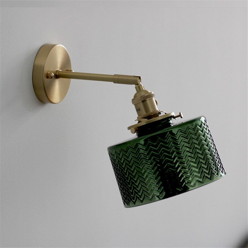 Green Glass Nordic Wall Sconce With Pull Chain | Led Lamp For Bedroom Living Room - Modern Sconces