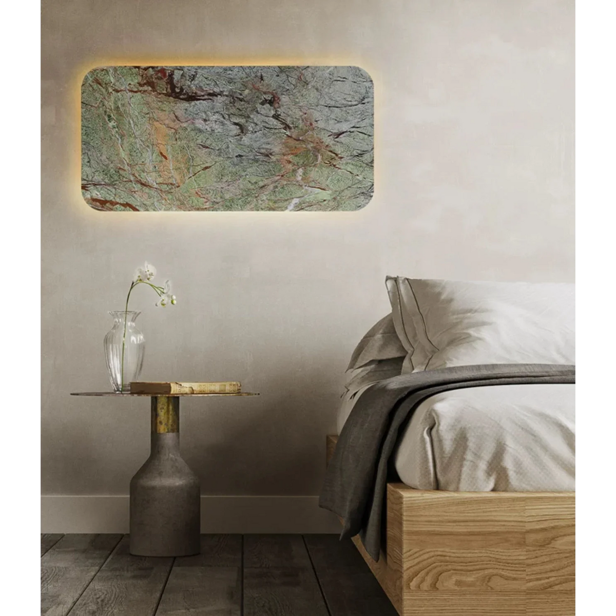 Green Marble Wall Light | Rectangular Natural Stone Sconce Modern Minimalist Living Room & Bedroom Casalolalights