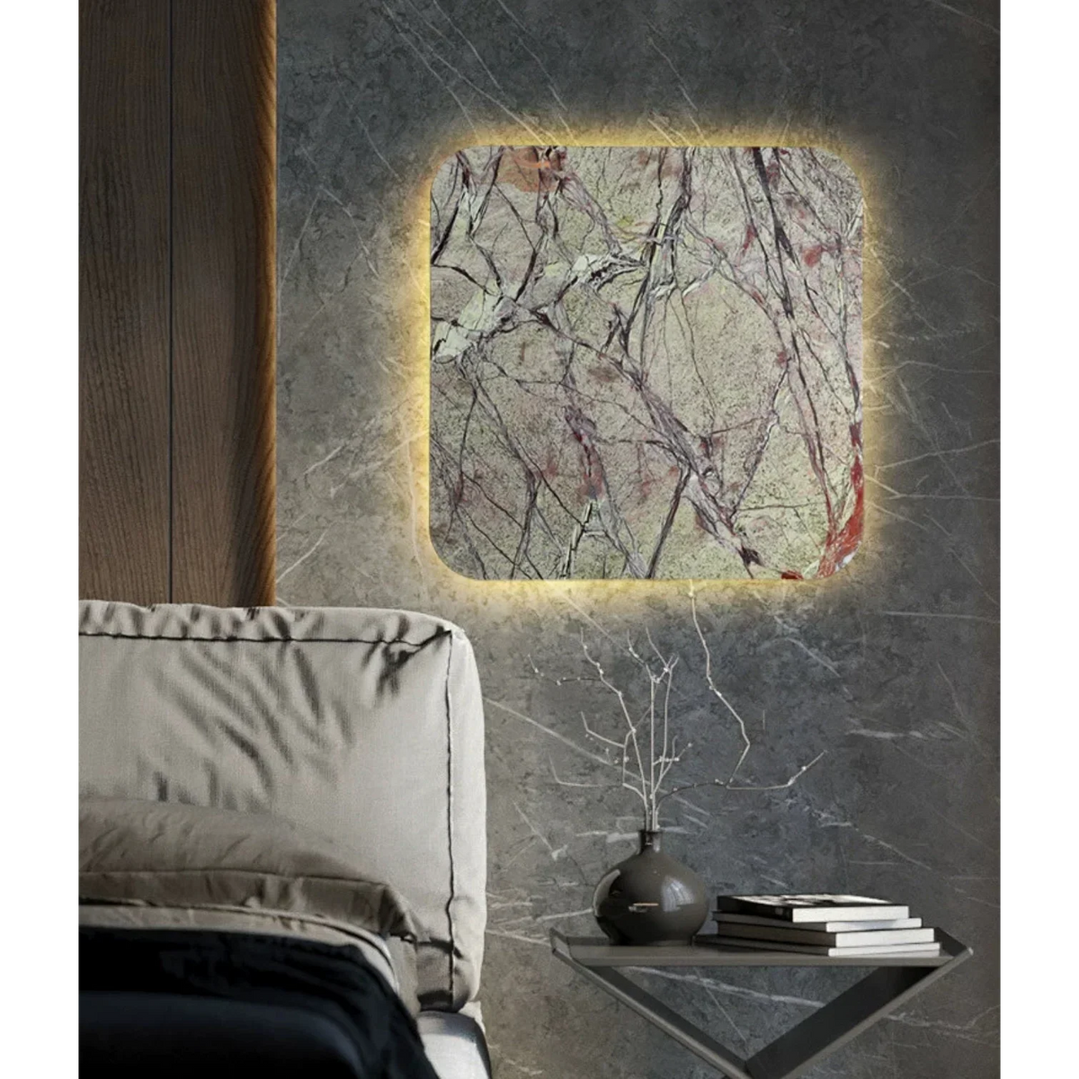 Green Marble Wall Light | Square Natural Stone Sconce Modern Minimalist Living Room & Bedroom Casalolalights Luxury