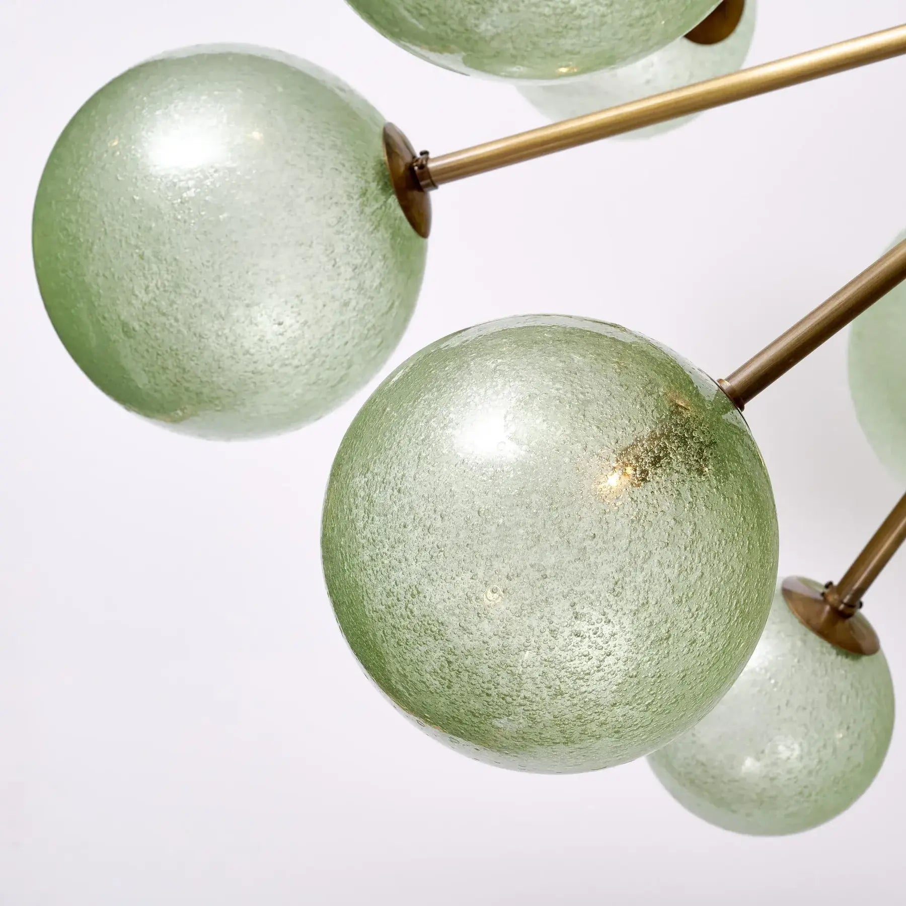Green Murano Glass Globe Chandelier in Gold Iron | Luxury Modern Ceiling Light for Bedroom & Living Room Casalolalights