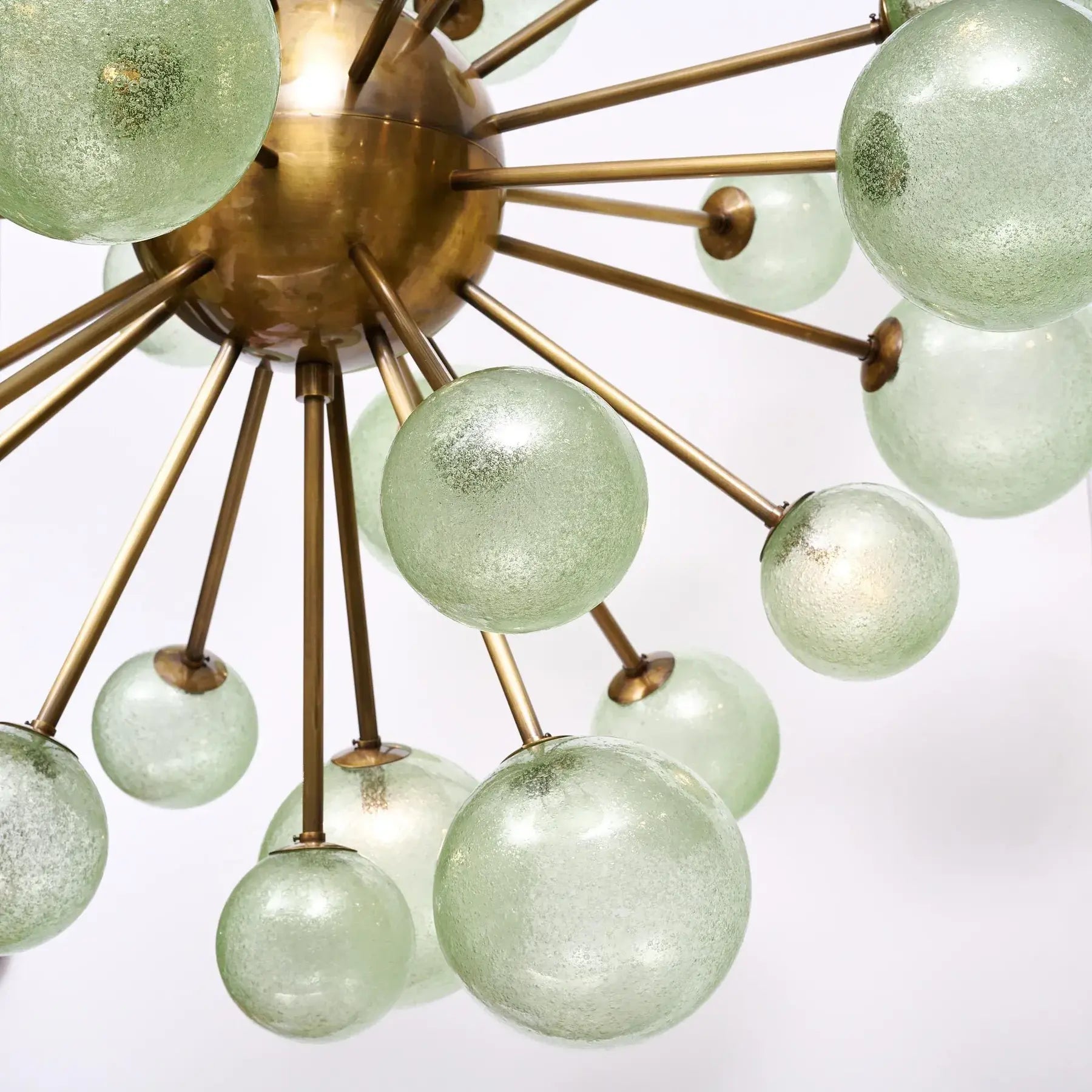Green Murano Glass Globe Chandelier in Gold Iron | Luxury Modern Ceiling Light for Bedroom & Living Room Casalolalights