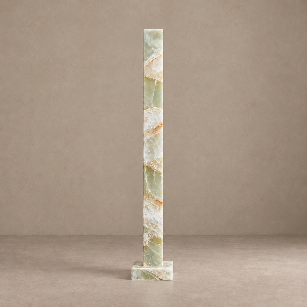 Green Onyx Column Floor Lamp