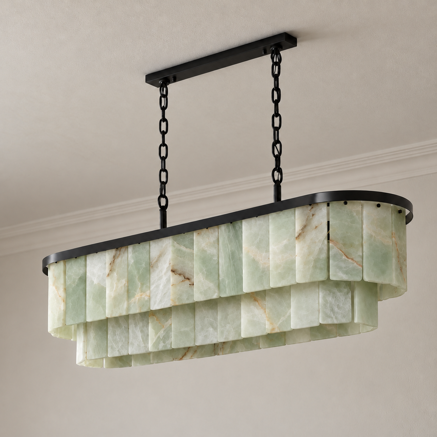 Green Onyx Linear Chandelier