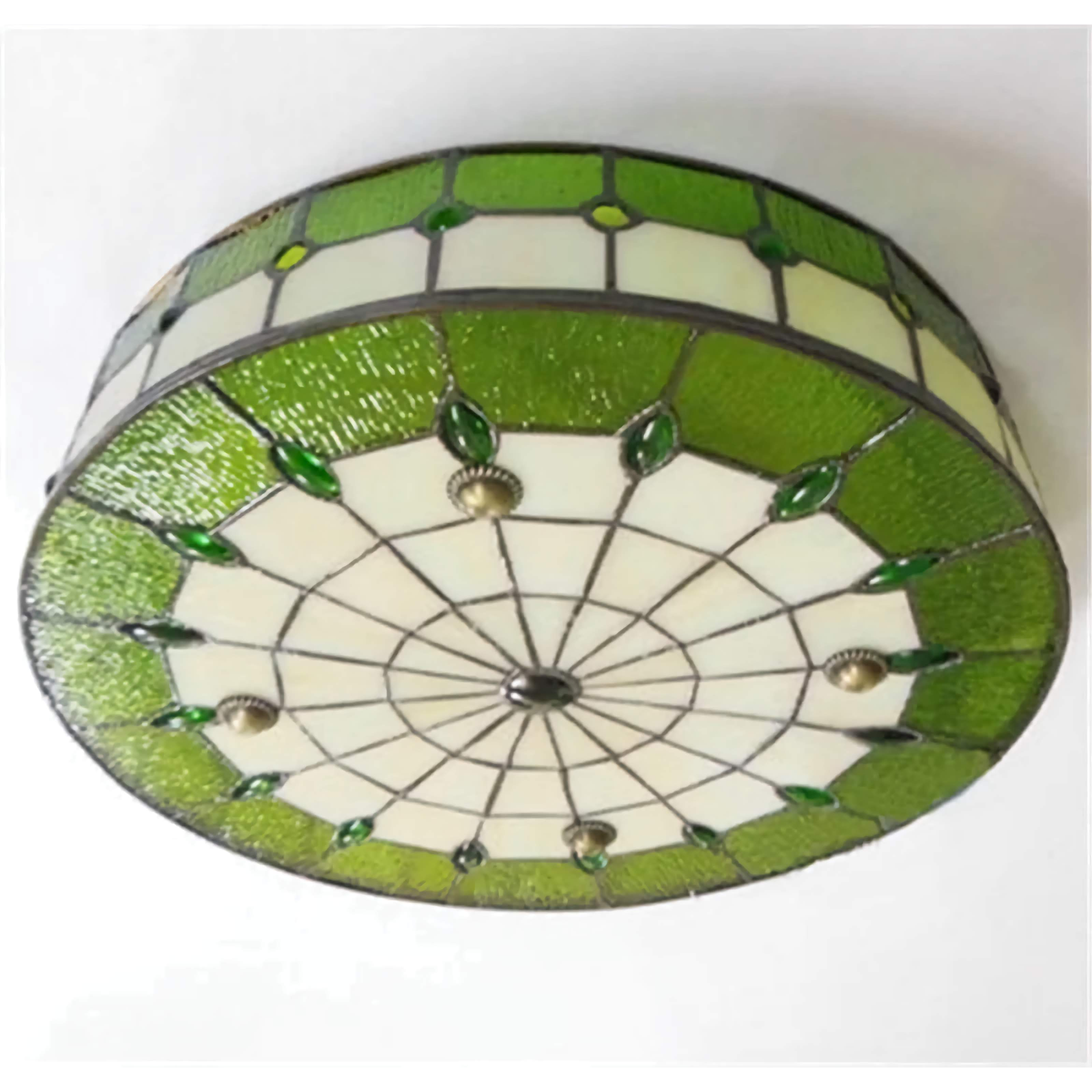 3-light Tiffany Glass Flush Mount Ceiling Light | Vintage Style Stained Lamp