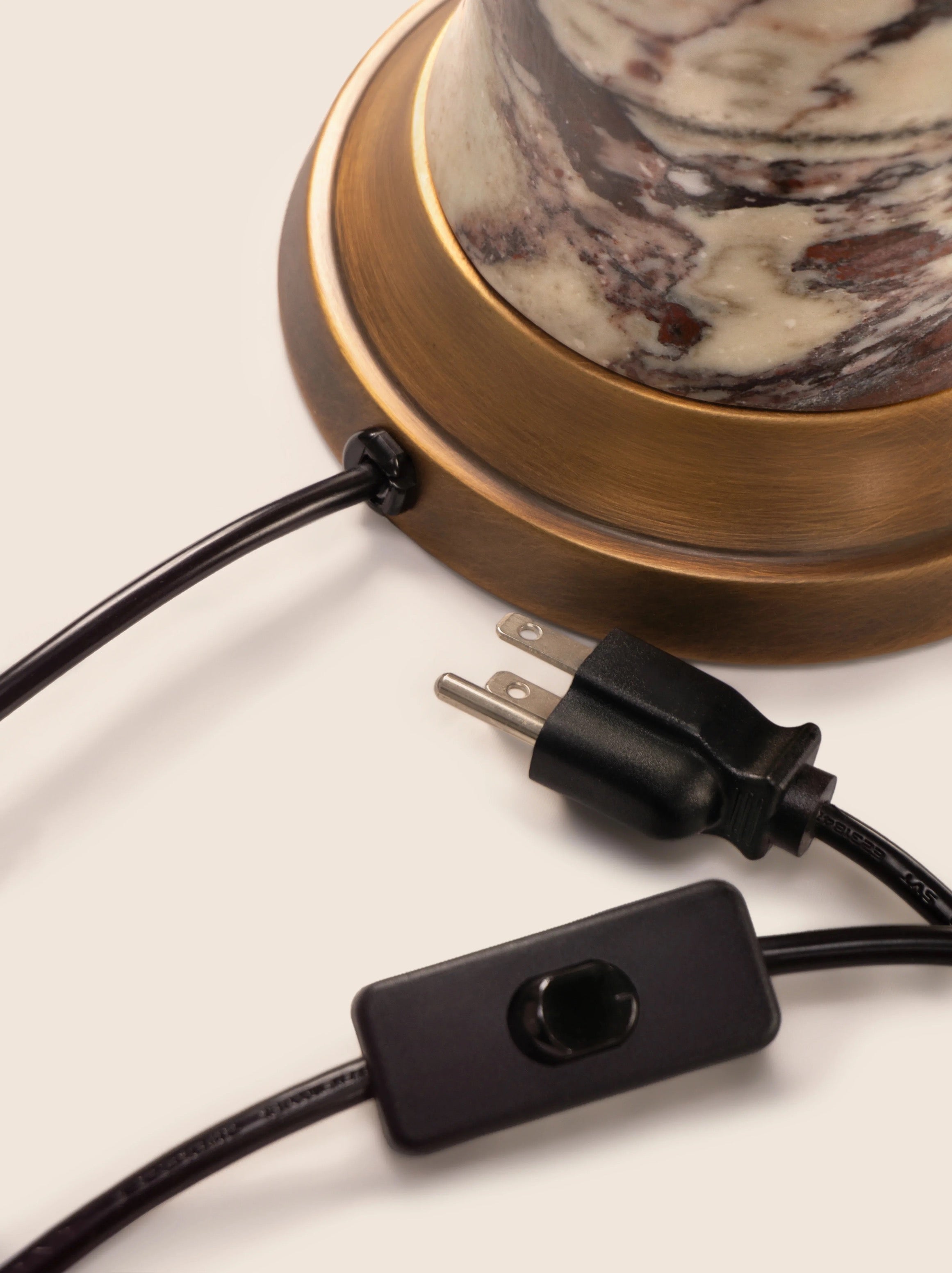 Art Deco Grey Marble Lamp | Copper Table | Modern Desk for Console Living Room