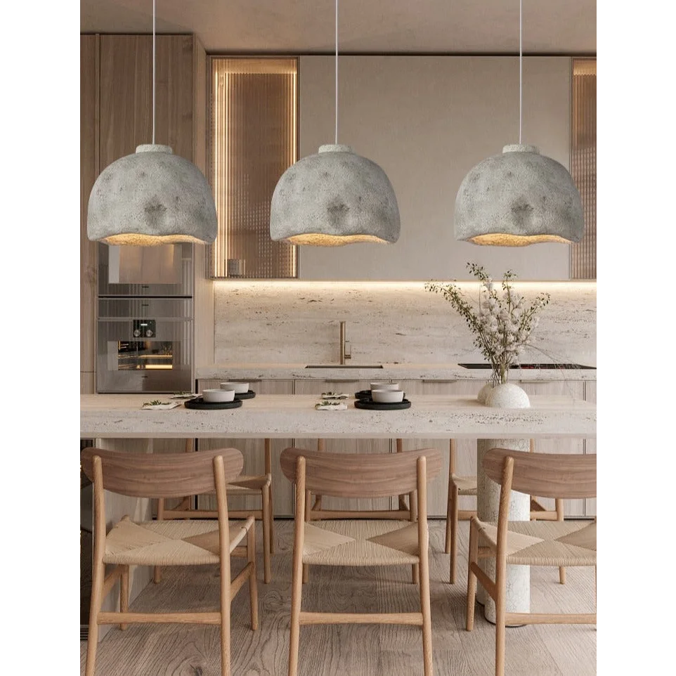 Resin Pendant Lamps – Ceramic Hanging Lights for Japandi Minimalism Wabi Sabi Decor