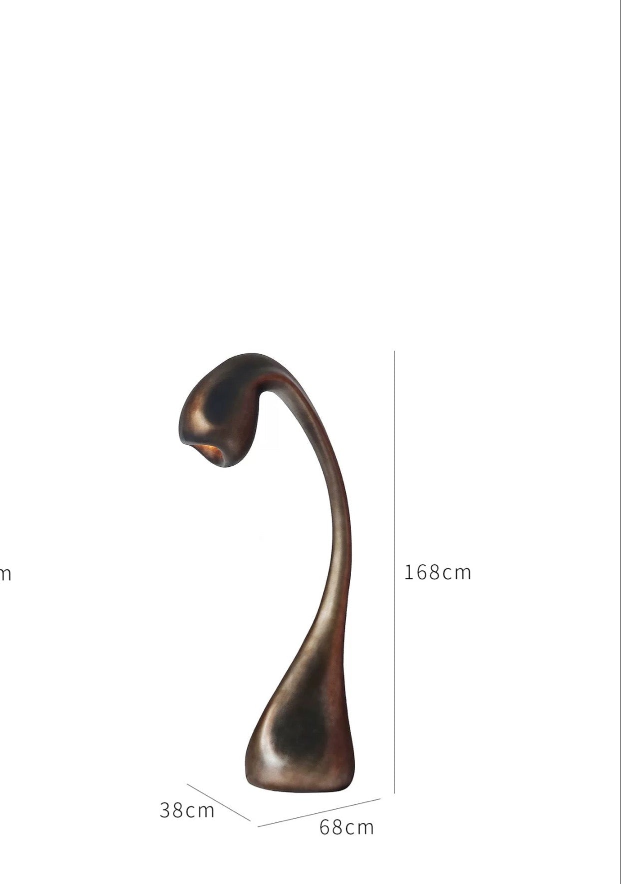 Organic Arch Floor Lamp | 168cm Sculptural Biomorphic Design | Dark Bronze Finish Resin | Avant-garde Reading Light