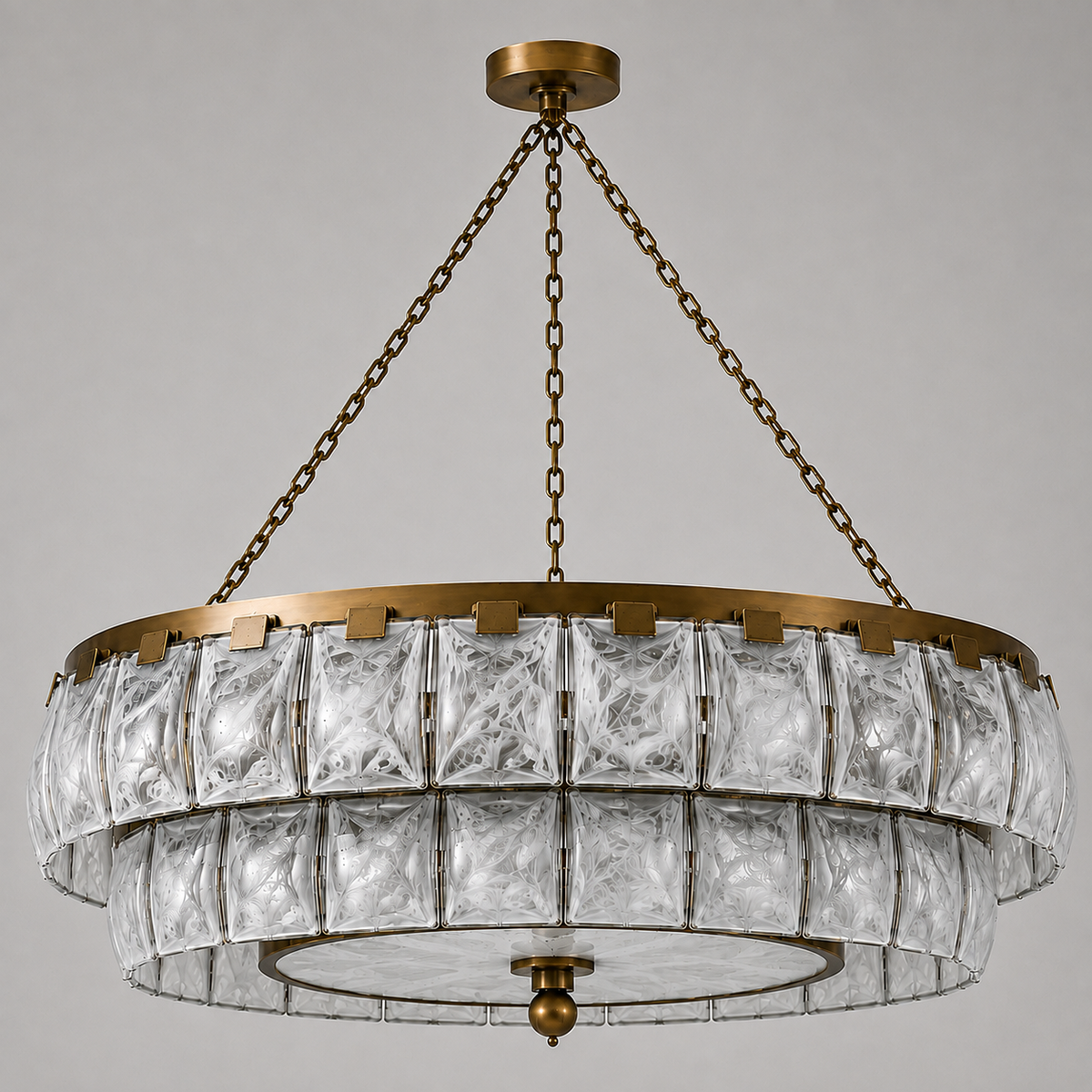 Art Deco Chandelier - Swirled White Glass & Antique Brass | Large Dining Room Lighting Casalolalights Luxury Lamps