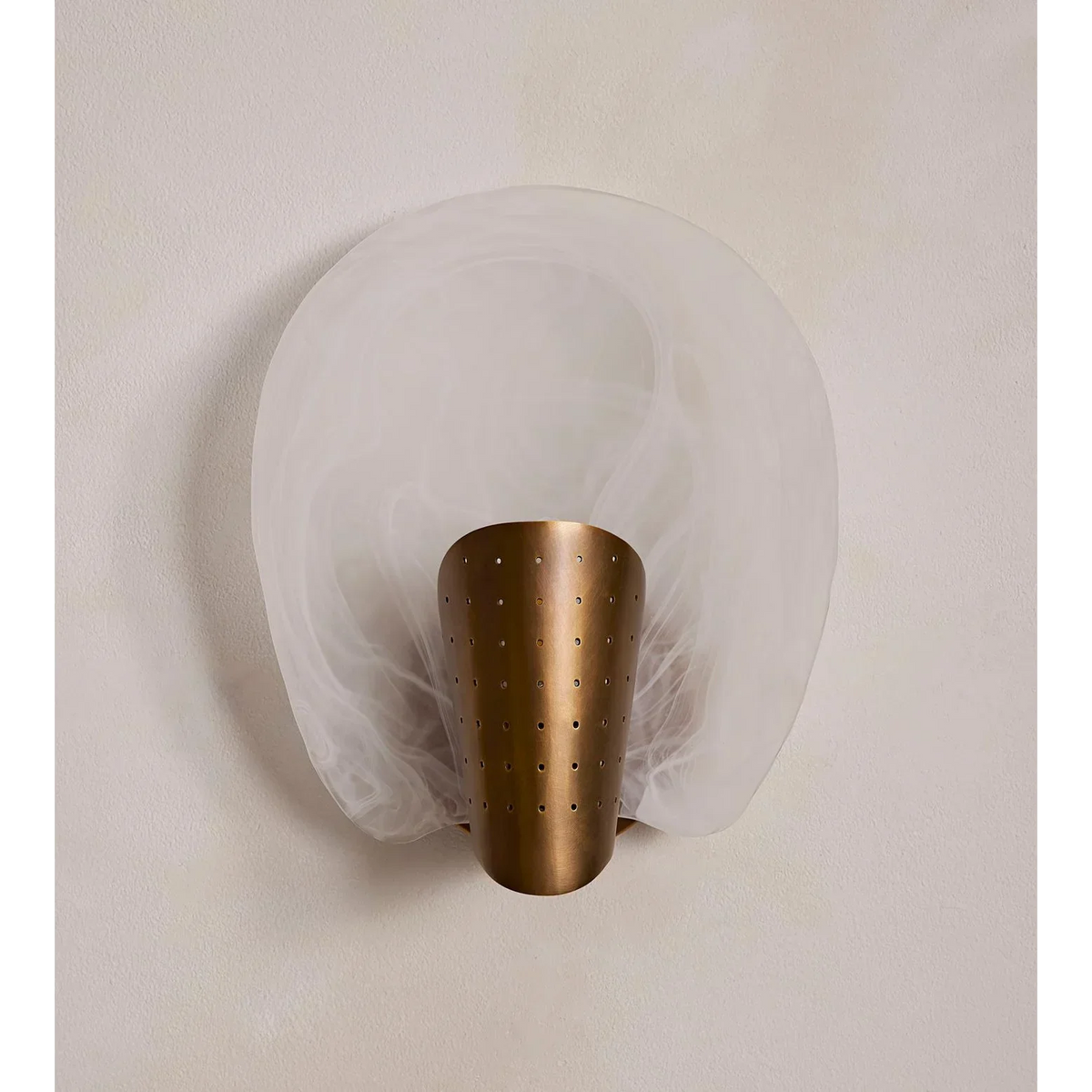 Glass Halo & Copper Wall Sconce | Art-glass Cloud with Cone 29cm Art Deco Modern Bedroom Casalolalights Luxury Lamps