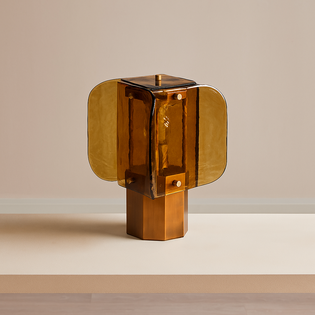 HAND-BLOWN AMBER GLASS TABLE LAMP | CLHBNMS05