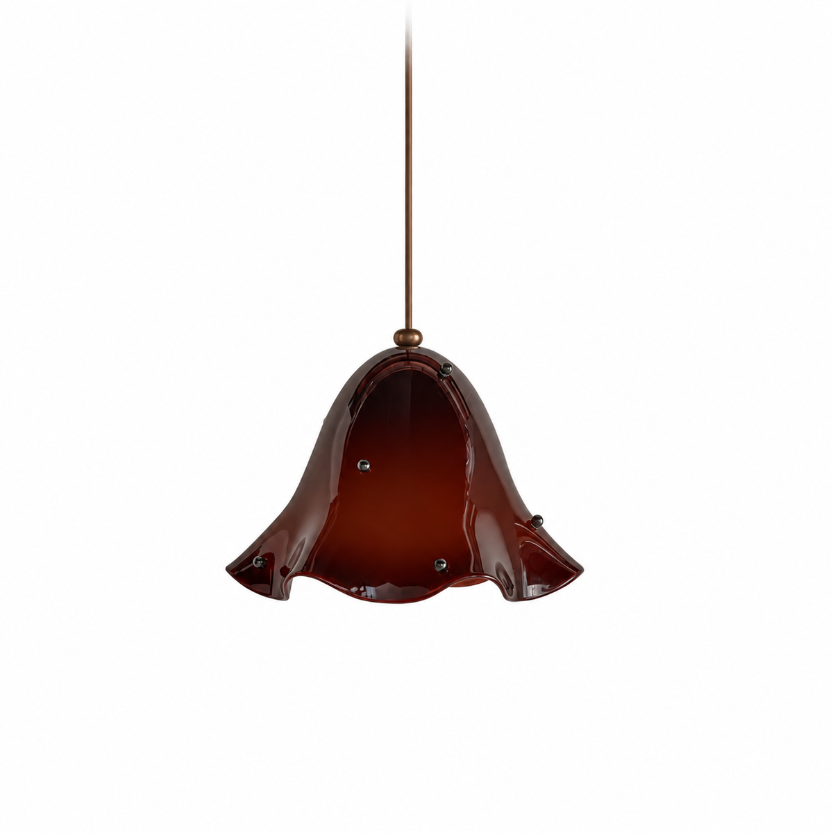 Hand-blown Amber Glass Pendant | Organic Petal 29cm Modern Kitchen & Dining Casalolalights Luxury Lamps for Interior