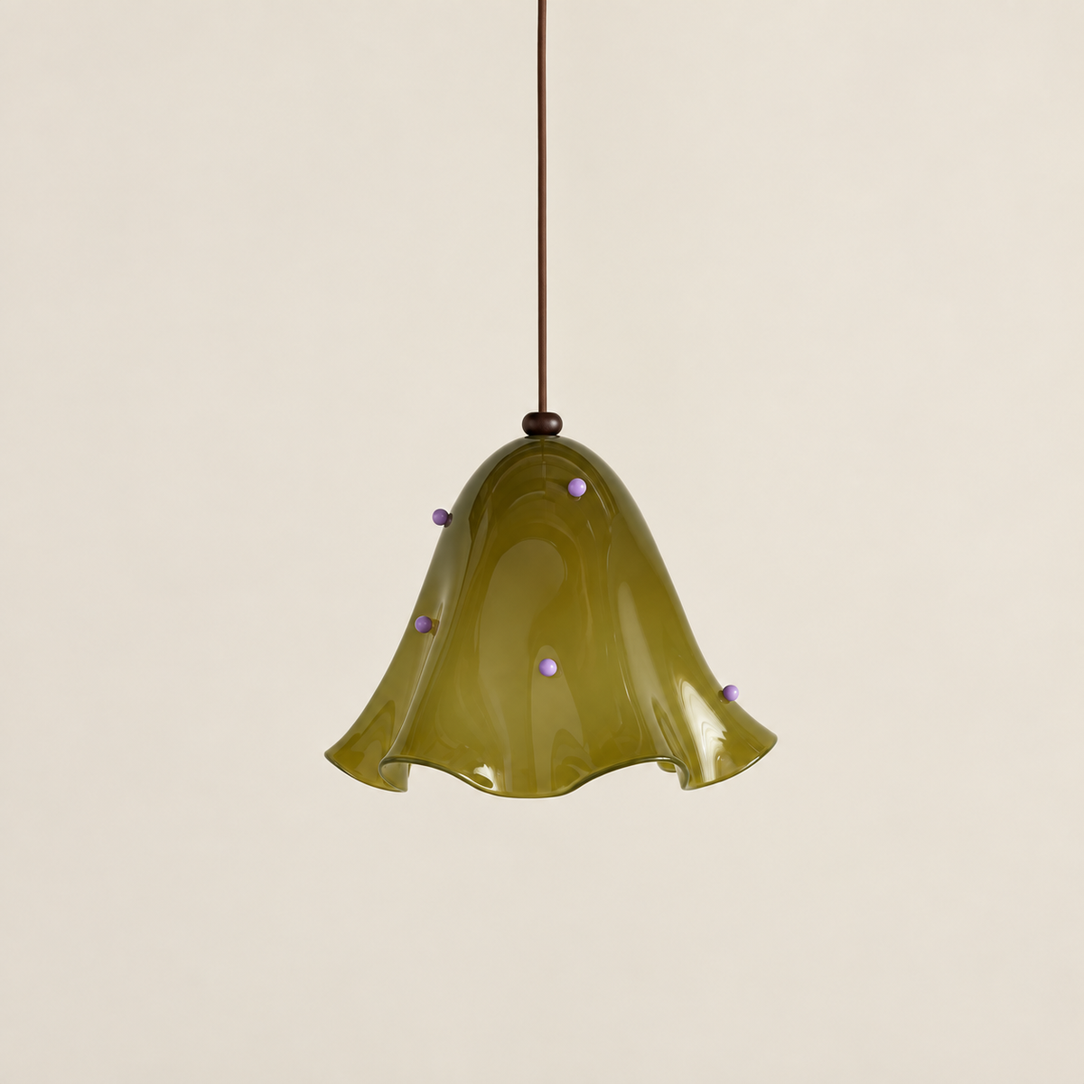 Hand-blown Amber Glass Pendant | Organic Petal 29cm Modern Kitchen & Dining Casalolalights Luxury Lamps for Interior