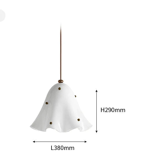 Hand Blown Amber Glass Pendant | Sculptural Botanical Accent Light