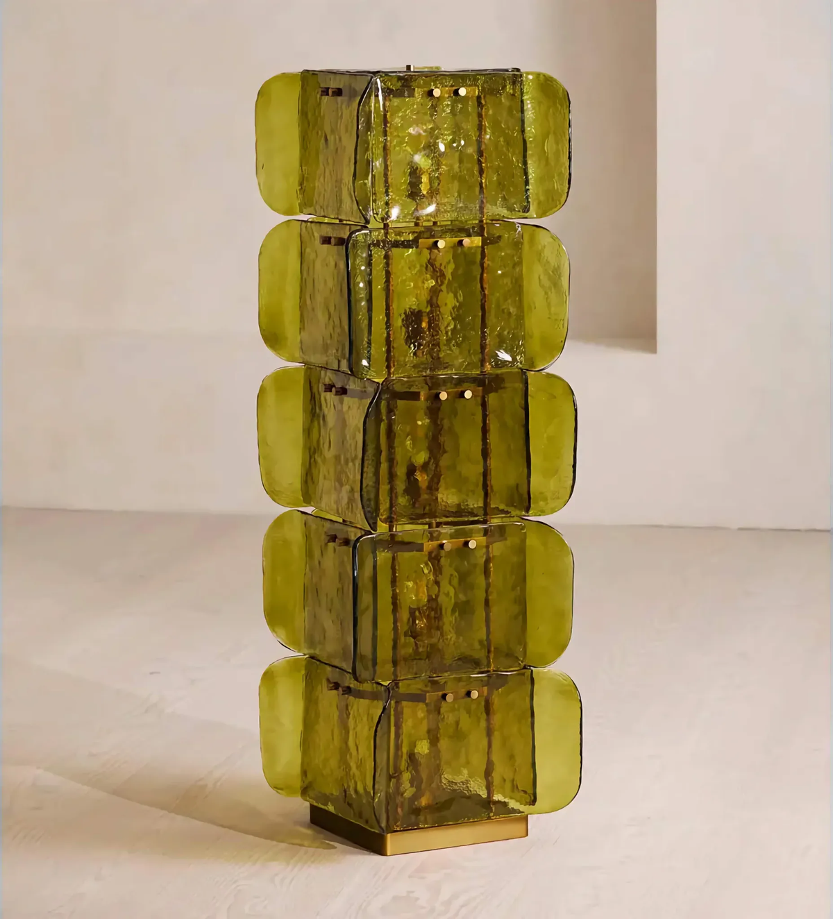 HAND-BLOWN GREEN GLASS FLOOR LAMP | CLSP255A